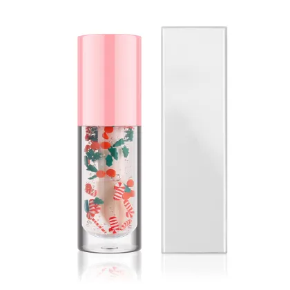 Vegan Fruit Lip Glow Oil with Custom Logo and Christmas Elements