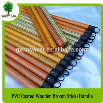 120X2.2cm pvc coated broom wooden handle plastic broom handles