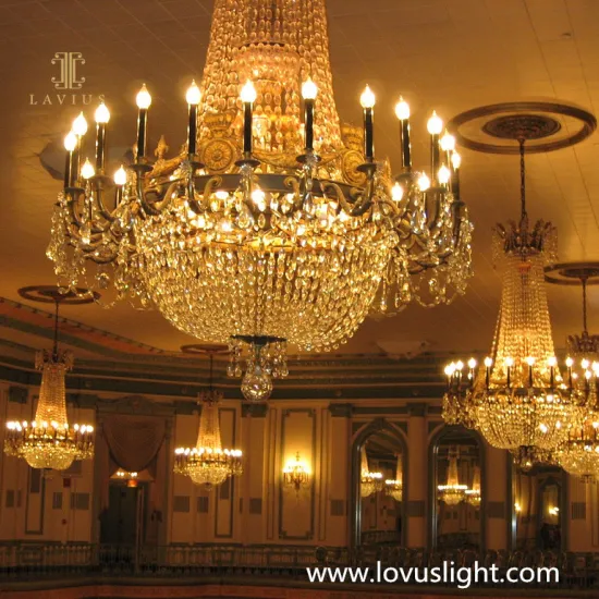 High luxury shopping mall custom chandelier retro candle crystal chandelier hall decoration ceiling chandelier
