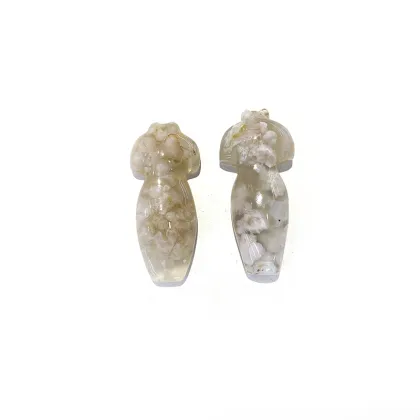 Natural Crystal Carved Agate Cheongsam Statuary - Gift Item