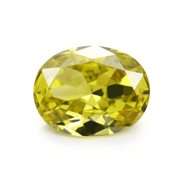 Pabrik Grosir Sintetis Kubik Zirkon oval Cut Olive Loose Gemstones