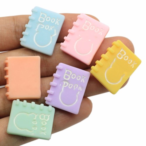 3D Resin Charms Flatback Books Cabochons Children Creative Handmade Craft for Scrapbook Diy Embellishment