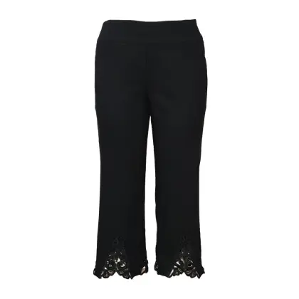 Ladies Millenium Crop Triangle Crochet Lace Leg Opening