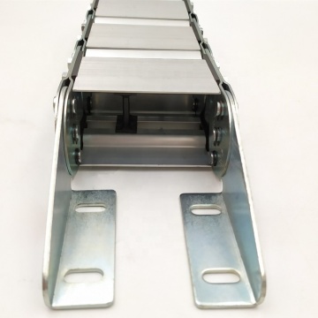 Industrial cable carrier Shroud to protect the pivot mechanics stainless alloy aluminum hardened steel cable drag chain