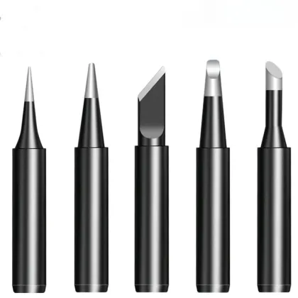 Black Electronic Maintenance Tools - 5 Piece Soldering Iron Tips with Conversion Tips