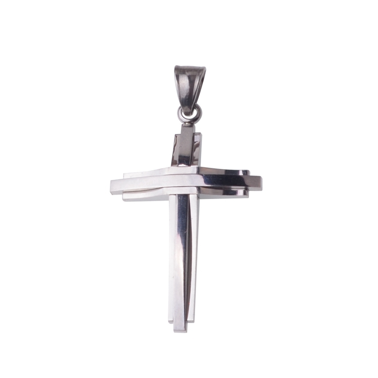 Colliers pendentif croix en acier inoxydable pour hommes femmes ensemble de bijoux simples cadeaux or argent ton noir