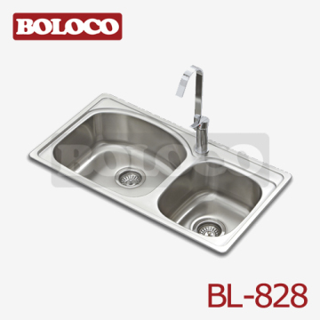 Pratico medio polacco/raso/ele-perla ciotola doppia saldatura rettangolo/quadrato bacino 304 # # 201 Bl-828