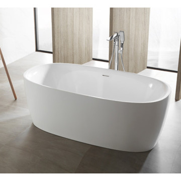 60 Inch Alcove Tub Freestanding Acrylic Bathroom Tubs White Round Bathtub