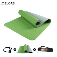 Green and grey Two layer TPE Yoga Pilate