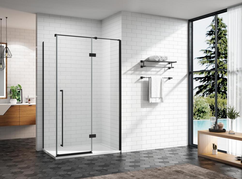 Rectangular shower enclosure with sink hinge