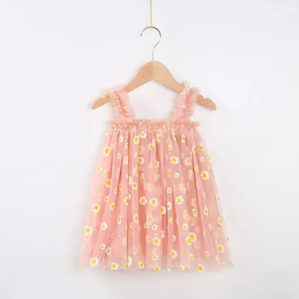 Kids Flower Print Summer Casual Dress Clothing
