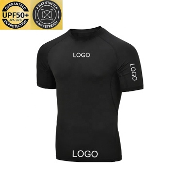 Custom Logo UPF 50 MMA Compression Shirt - Sublimation Printed Short Sleeve UV Protective Rash Guard for Men