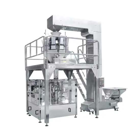 Automatic Doypack Pouch Packing Machine for Rotary Solid Granule Food in 1kg & 100g Sea Salt Premade Bags