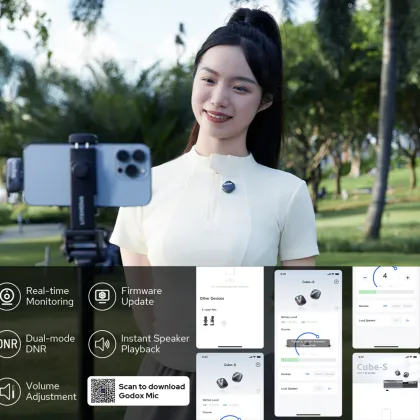 Godox Cube-S 2.4GHz Wireless Microphone System for Recording and Live Noise Reduction Equipment