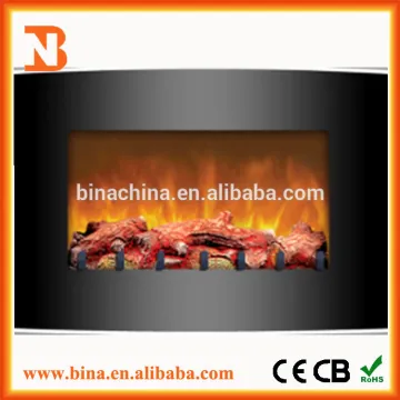 2015 Wall mounted waterproof pebble electric fireplace heater with LED light