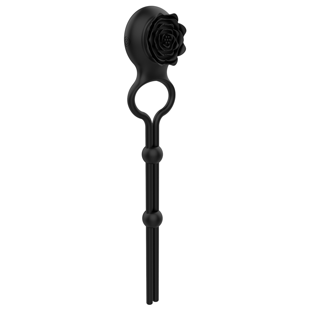 Rose Pattern Vibrating Ring For Clitoral & Penis Stimulation