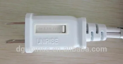 United States fused plug power cord