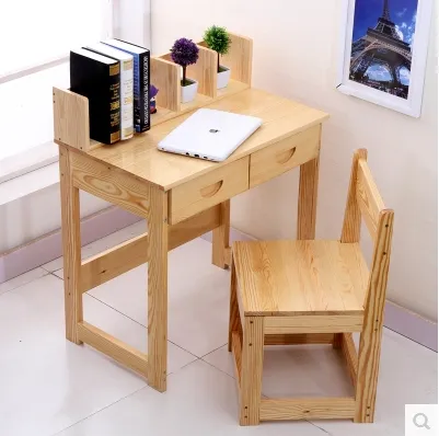 Kids Study Table Bedroom Furniture Set Wooden Educational Children Chairs and Table