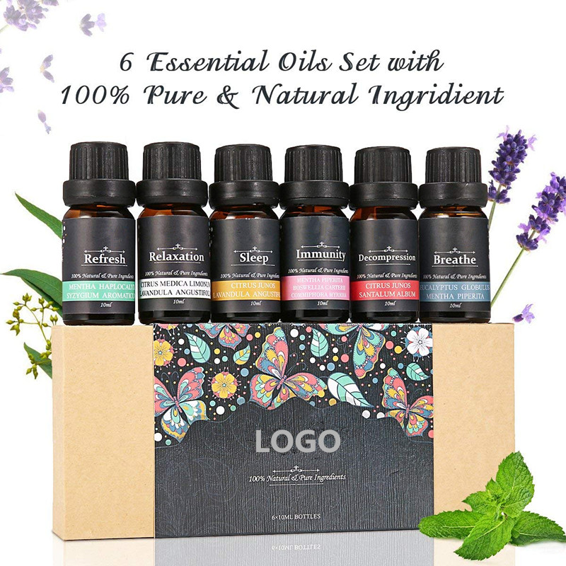 Conjunto de aceites esenciales de aromaterapia pura marca privada OEM
