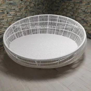 Hot Sale Outdoor Rattan Round Daybed Patio Furniture