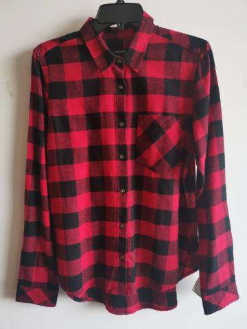 Women Casual Y/D Flannel Shirt