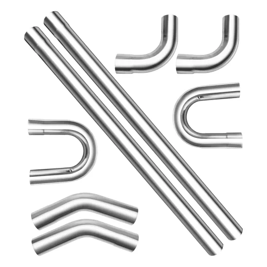 3 Inch Universal Stainless Steel DIY Exhaust Pipe Kit - 8Pcs