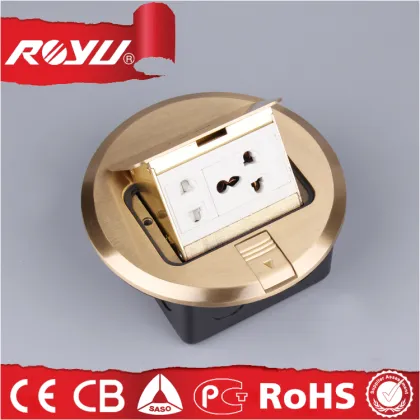 floor socket 5 hole round copper,multiple plug waterproof electrical floor sockets