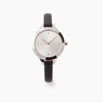 Silver Wrist Watches for Girl Mineral Crystal Lens