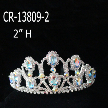 Tiara alta nupcial de la corona del diamante del color de las mujeres