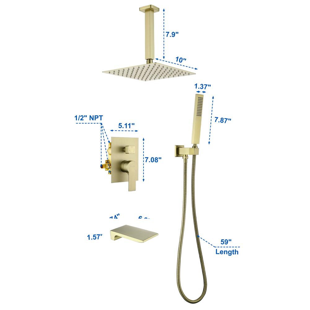 Ceiling Mounted Shower Set for home 88017bg 10 5