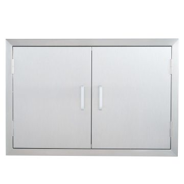 Hyxion Outdoor Kitchen Doors Weatherproof 304 Stainless Steel Double Access for Grilling Station Barbeque Island Cabinet Door