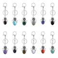 Gemstone 13X18mm Cabs Antique Silver Alloy Spider Pendant Keychain