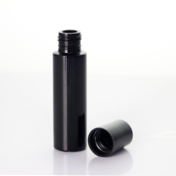 Garrafa de vidro de rolo de óleo essencial de perfume preto opaco