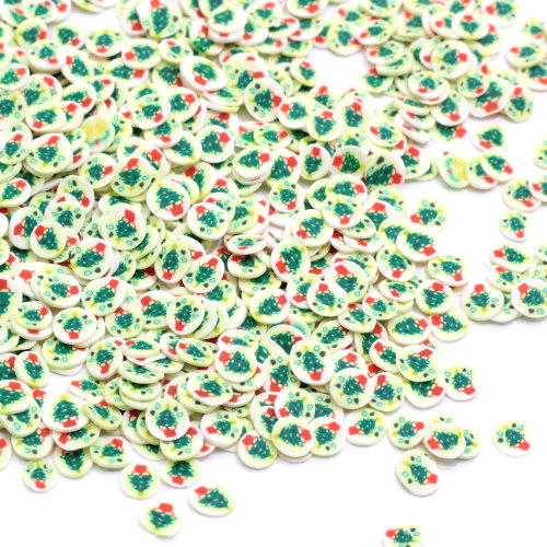 En gros 5MM Polymer Slice Polymer Caly Round Slice Shape Sprinkles Avec Miniature Arbre De Noël Pour Slime Et Nail Art