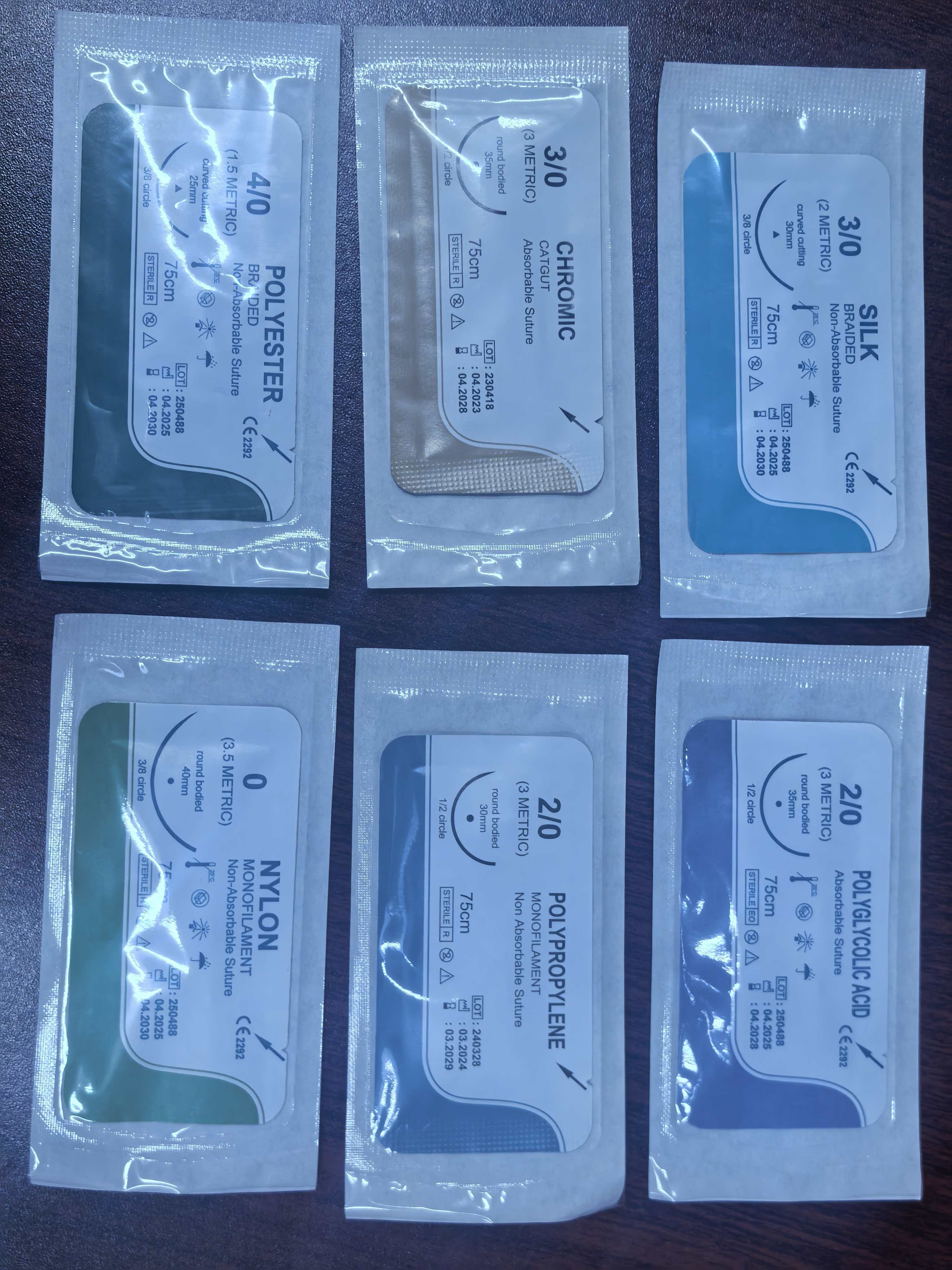 Медицинская нить шовная Хромовый кетгут 3 Метрический