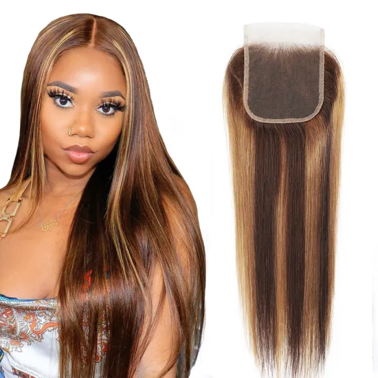Yeswigs 13X4 13X6 Swiss HD Lace Frontal  Wholesale Raw Indian Human Hair 4X4 5X5 Pre Plucked  Lace Closure Brown Color Straight