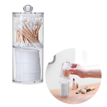 Clear Plastic Container for Makeup Rounds with Lid - Bathroom Vanity Organizer
