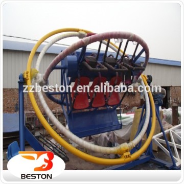 Hot sale adult amusement ride space ring human gyroscope with trailer for 6 person
