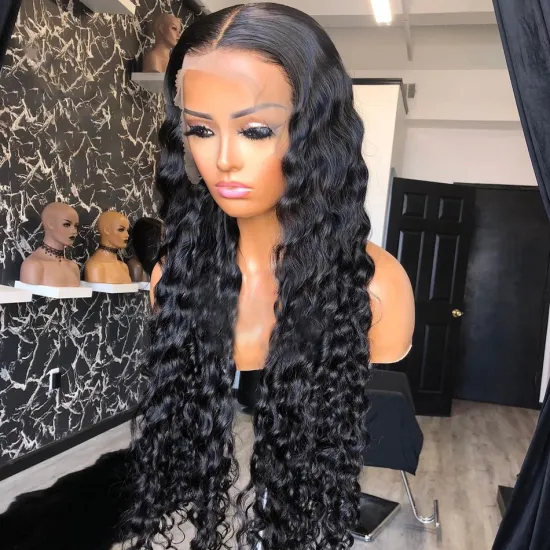 Cheap Full Hd Swiss Water Wave Lace Frontal Wig Raw Vietnamese Cuticle Aligned Virgin Human Hair Lace Front Wig Bleached Knots