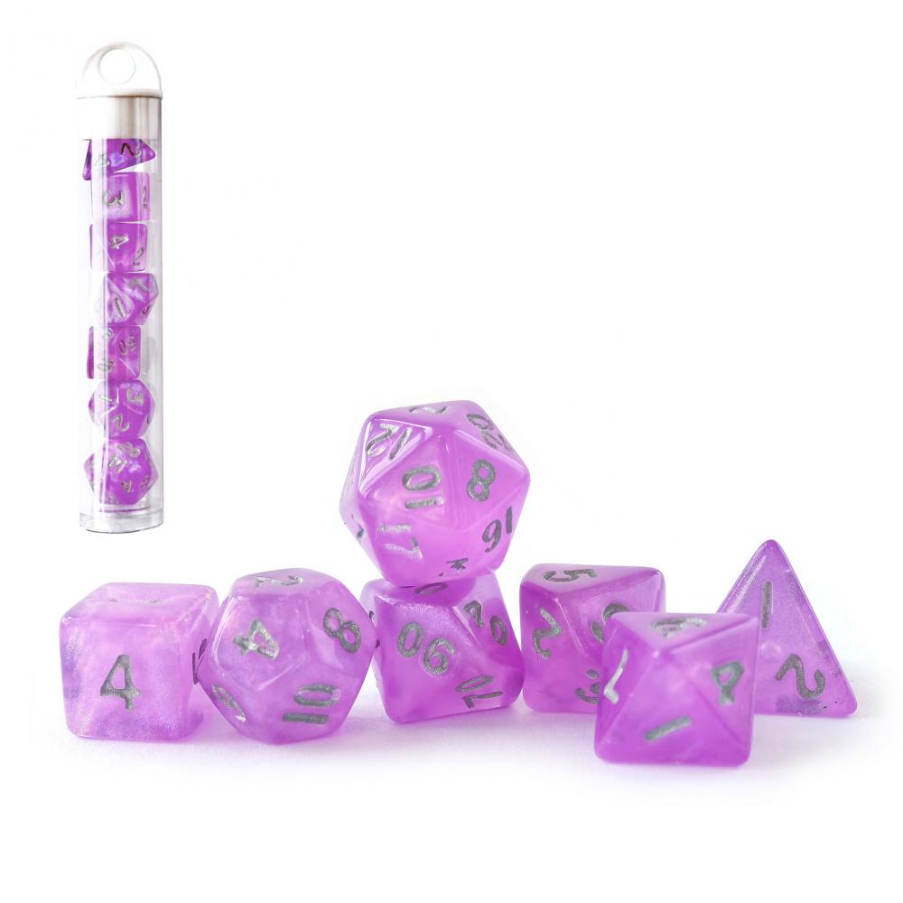 10mm Mini Dnd Dice Set Purple Moonstone 3