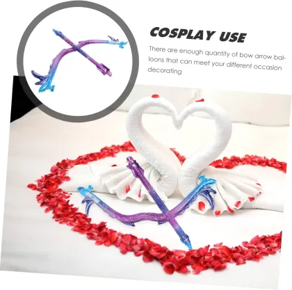 Purple bow and arrow aluminum foil balloon