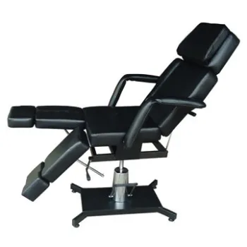 Hydraumatic Facial Bed, Made of Wood Frame and Black Synthetic Leather