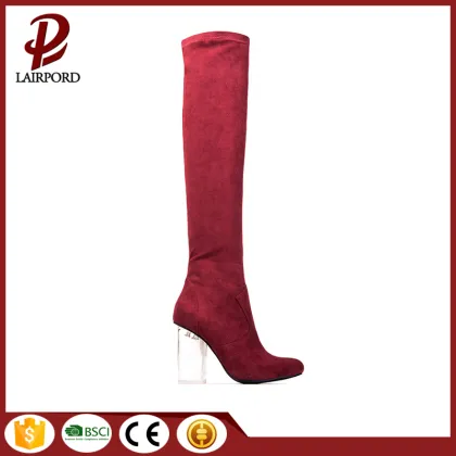 black wine red women long sexy boots