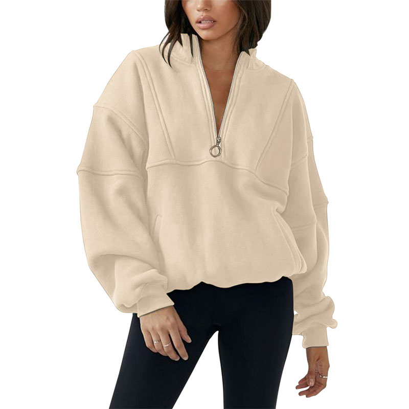 Women`s Oversized Half Zip Sweatshirt