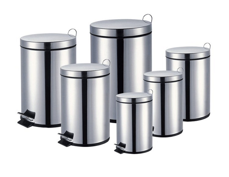 stainless steel pedal bin