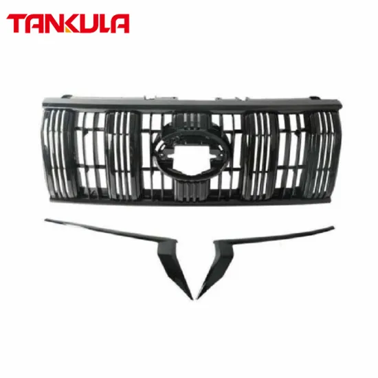 Factory Price ABS Chrome Silver Grilles Auto Parts - Black Front Grill for Toyota Land Cruiser Prado FJ150 (2018-2021)