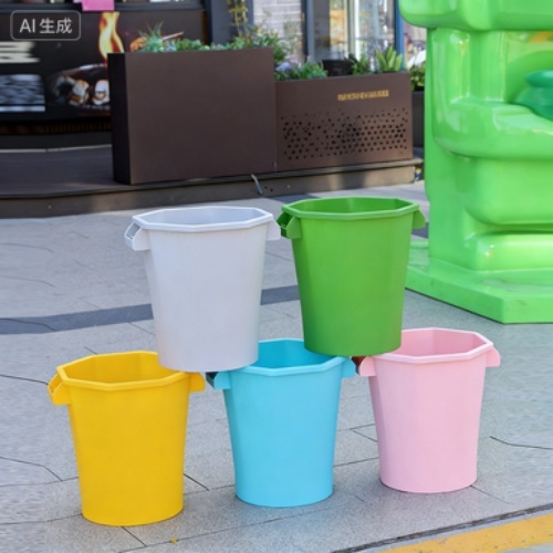 Sleek Large Capacity Plastic Waste Bin for Bathroom Dorm