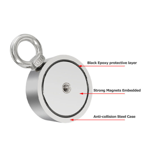 Ferrite magnet density with countersunk hole and eyebolt