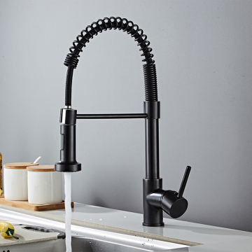 Matt Black Torneira Gurme Mutfak Lavabo Muslukları: Çekme Bahar, Çok Fonksiyonlu Su Muslukları ile Çift Bahar Tasarımı