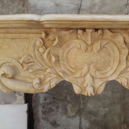 Antique louis-xv-style fireplace stone carving marble fireplace